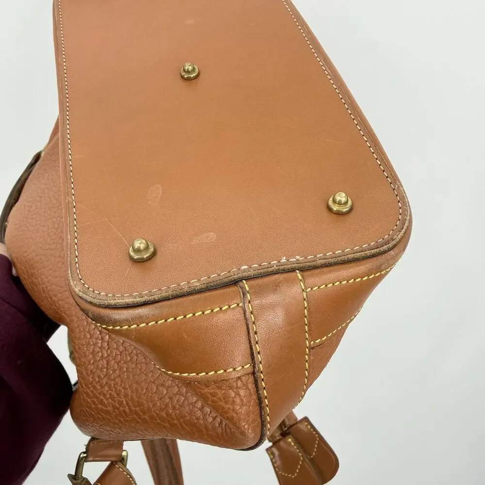 Dooney & Bourke Brown Leather Drawstring Bucket Bag Shoulder Vintage USA Classic